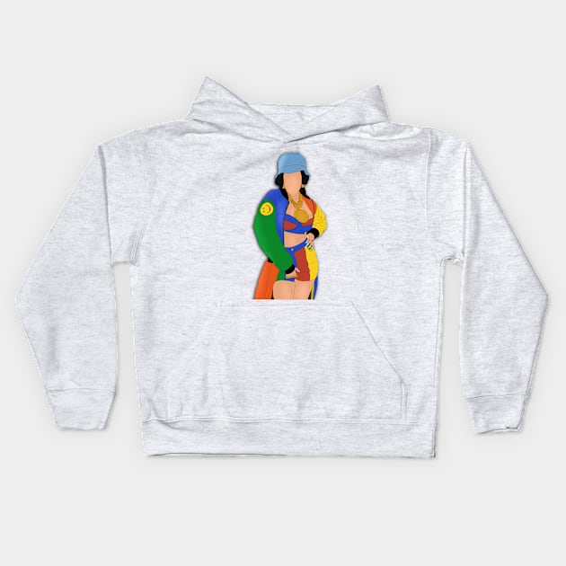 Cardi B Moschino 90's Fan Art Kids Hoodie by tayelectronica